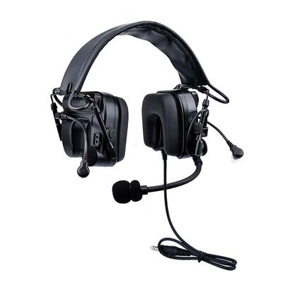 Aimsniper 4C Tactical Headset (U Type)With MicrophoneNoise Reduction Electronic Sound Pickup Safety Adjustable Headphones Ear Muffs (BK)