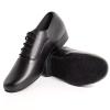 Asyusyu PU Leather Latin Shoes for Man,Comfortable Footwear,Breathable Lining for Dance Practice and Performances.US6,Matte Black view 1