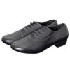 Asyusyu PU Leather Latin Shoes for Man,Comfortable Footwear,Breathable Lining for Dance Practice and Performances.US13,Matte Black view 4