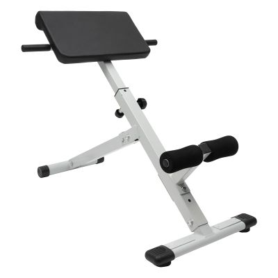 Roman Chair Hyperextension Bench White Back Extension Bench Multipurpose Adjustable 39-45inch Exercise Equipment Back Exercise Machine for Home Gym- Up to 330 lbs Weight Capacity