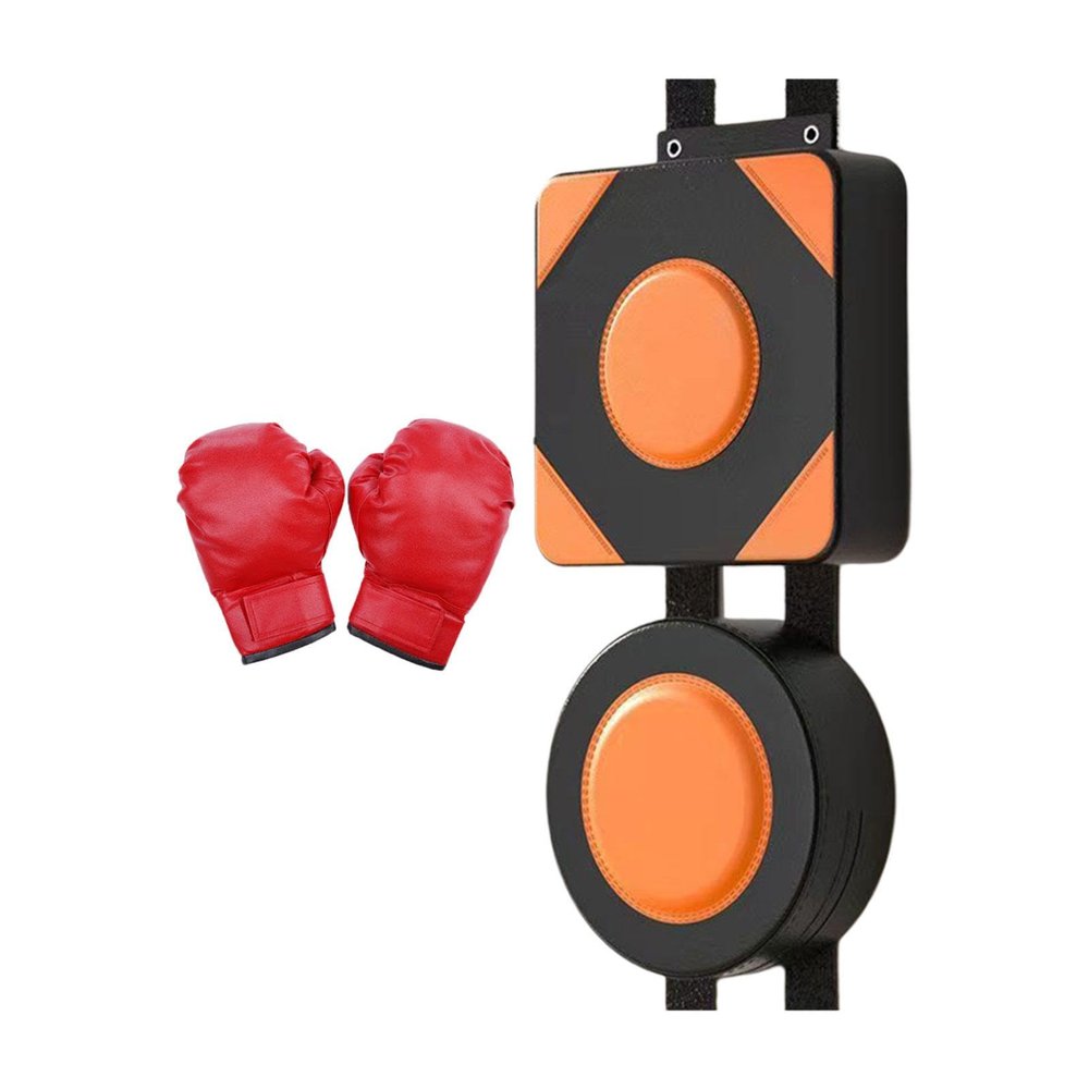 Boxing Wall Mounted Pad Boxing Trainer PU Leather Thickened Sandbag PU Leather Boxing Pads Punching Bag for Household Relaxing Martial Arts (with Children Gloves)
