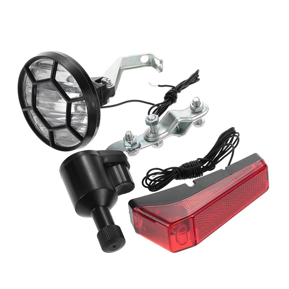 RUSUO Bicycle lamp Set,Bicycle Lights Set Kit Bike Safety Front Headlight Taillight Rear Light Dynamo