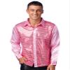 Zaldita Men's Shiny Sequins 70s Disco Shirts Club Dancewear Sparkly Tops Halloween Christmas Outfits Pink Medium view 1