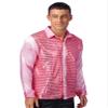 Zaldita Men's Shiny Sequins 70s Disco Shirts Club Dancewear Sparkly Tops Halloween Christmas Outfits Pink Medium view 3