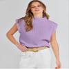 ANRABESS Women's Mock Neck Sleeveless Sweater Vest Casual Cap Sleeve Knit Pullover Tank Tops 2026 Fall Clothes Purple-XL view 2