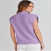 ANRABESS Women's Mock Neck Sleeveless Sweater Vest Casual Cap Sleeve Knit Pullover Tank Tops 2026 Fall Clothes Purple-XL view 4