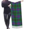 LMNSWDA Scottish Clan Wood Blue Green Tartan Plaid Women's Fashion Cashmere Feel with Tassel Large scarf warm party shawl Wraps view 2