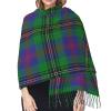 LMNSWDA Scottish Clan Wood Blue Green Tartan Plaid Women's Fashion Cashmere Feel with Tassel Large scarf warm party shawl Wraps view 4