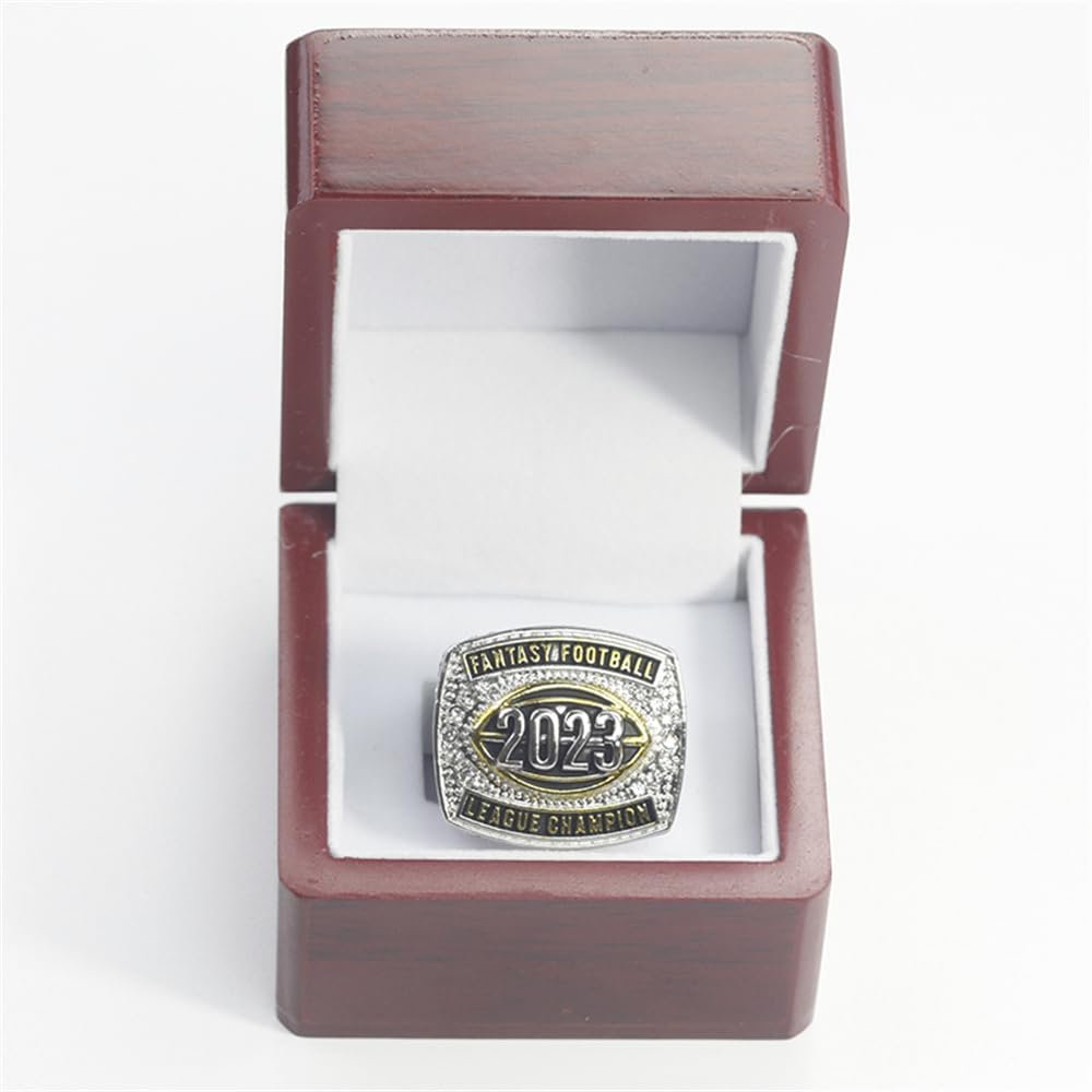 Kuseli 2023-2024 Fantasy Football Champiosnhip Ring FFL League Championship Ring for Fan's Souvenir Gift (9,with Box)