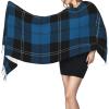 LMNSWDA Scottish Clan Ramsay Ramsey Blue Hunting Tartan Women's Fashion Cashmere Feel with Tassel Large scarf warm party shawl Wraps view 3