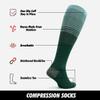 GoWith Unisex Knee High Compression Socks, 15-20 mmHg Rayon Made From Bamboo Socks, Breathable for Men & Women, Green, Large, 2 Pair view 3