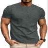 LOGEEYAR Men's Athletic Washed T-Shirts Basic Crew Neck Tees Tops Casual Distressed Cotton T Shirts for Men Dark Grey view 1
