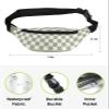 Fanny Pack,Checkerboard Sage Green Checkered Spring Waist Packs with Adjustable Belt,Casual Bag Bum Bags for Travel Sports Running 14"x5" view 2