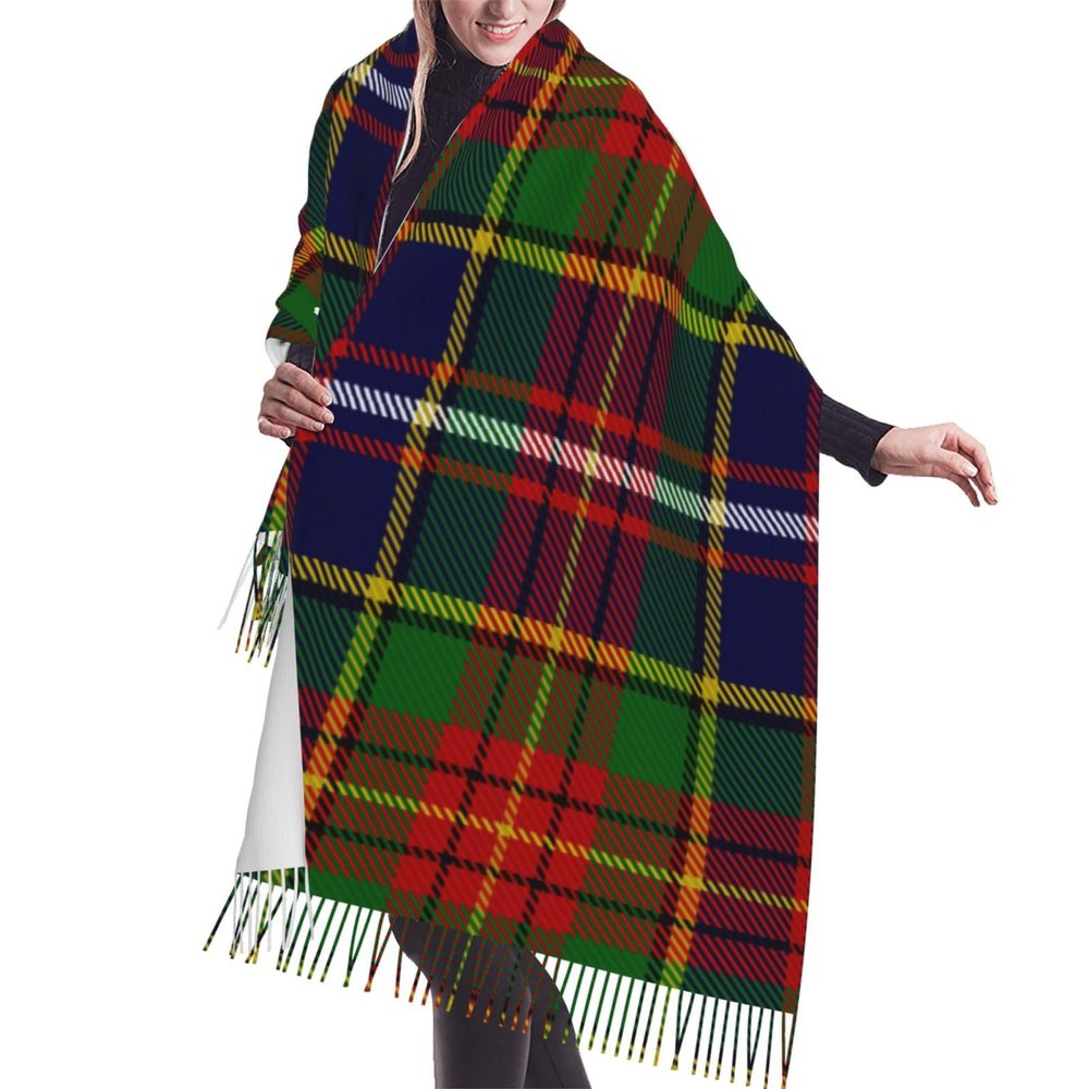 LMNSWDA Scottish Crozier Plaid Tartan Women's Fashion Cashmere Feel with Tassel Large scarf warm party shawl Wraps