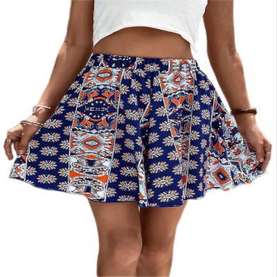 BAWUTZ Floral Print Elastic Waist Wide Leg Shorts (Color : Multicolor, Size : Large)