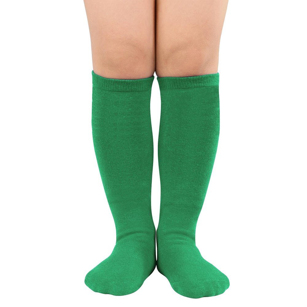 American Trends Green Knee High Socks Soccer Youth Kids Toddler Football Boys Baseball Softball Socks for Girls 6-9 Years 6-8 Years Old
