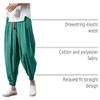DAZLOR Mens Hip Hop Harem Pants Japanese Baggy Drop Crotch Wide Leg Joggers Summer Casual Loose Boho Hippie Yoga Beach Pants Green view 3