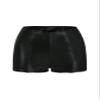 Solid PU Leather Shorts (Color : Black, Size : Large) view 1