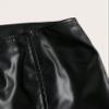 Solid PU Leather Shorts (Color : Black, Size : Large) view 4