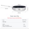 iBasingo 1500ml Titanium Non-stick Frying Pan with Folding Handle 22cm / 8.67" Outdoor Camping Skillet Ultralight Cookware Small Griddles Backpacking Cooking Kit Good for Fired Egg Steak Ti2070C view 2