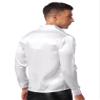 Hularka Men's 70s Disco Shirts Sparkly Sequin Turn-Down Collar Long Sleeve Dance Shirt Clubwear White Medium view 4