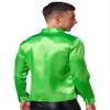 FEESHOW Men's Shiny Sequin Shirt Disco Party Long Sleeve Collar Button Down T-Shirt Clubwear Green Medium view 4