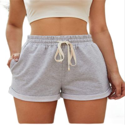 BAWUTZ Drawstring Rolled Hem Track Shorts (Color : Light Grey, Size : X-Large)