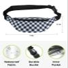 Fanny Pack,Dark Blue and White Plaid Gingham Buffalo Check Adjustable Belt Strap Running Pack for Sports Exercise Walking Hiking Travel 14"x5" view 2
