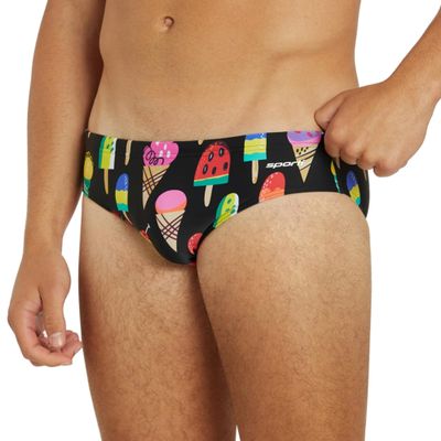 Sporti I-Scream Swim Brief - Mens Swim Briefs - Athletic Swimsuit Training for Swimmers - Competition Pool Training Briefs for Men - I-Scream - 32