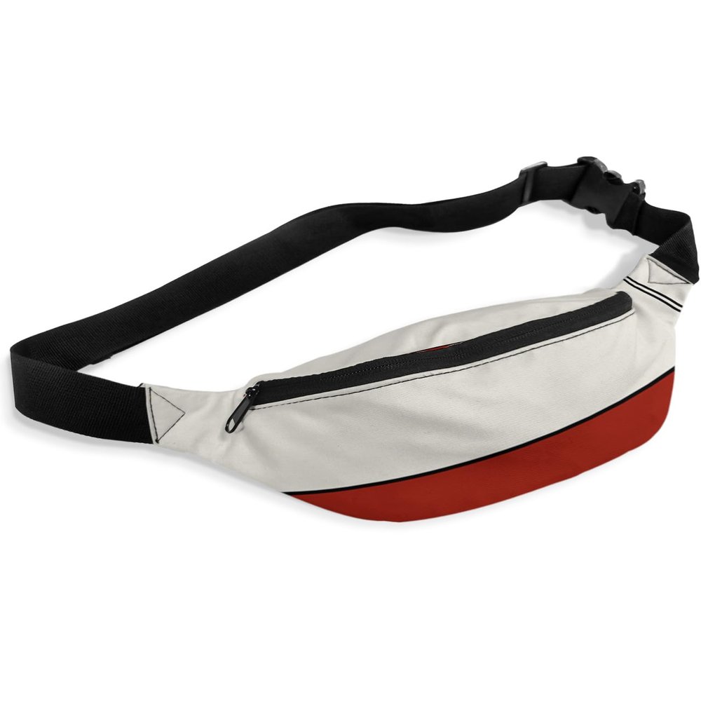 Fanny Pack,Christmas Red Geometric Pattern Stripe Waist Packs with Adjustable Belt,Casual Bag Bum Bags for Travel Sports Running 14"x5"