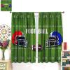 American Football Sports Games Curtains,Abstract Rugby Ball Helmet Design Window Treatments Thermal Insulated Rod Pocket Blackout Curtains for Bedroom 2 Panels 63" L x 36" W view 3