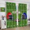 American Football Sports Games Curtains,Abstract Rugby Ball Helmet Design Window Treatments Thermal Insulated Rod Pocket Blackout Curtains for Bedroom 2 Panels 63" L x 36" W view 4