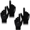 Achiou Winter Gloves for Men Women, 2 Pairs Touch Screen Texting Warm Running Gloves Thermal Soft Knit Lining, Elastic Cuff view 1