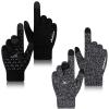 Achiou Winter Gloves for Men Women, 2 Pairs Touch Screen Texting Warm Running Gloves Thermal Soft Knit Lining, Elastic Cuff view 1