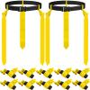 Hungdao 12 Pcs 10/12 Players Flag Football Belts and Flags Adjustable Football Belts for Kids Teens Adults Team Training Sport Event (Yellow) view 1