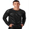 Zaldita Men's Shiny Sequins Jazz Hip Hop Club Dancewear Sparkly Shirts Tops Halloween Christmas Outfits Black Small view 3