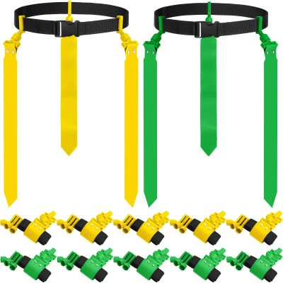 Hungdao 10/12 Players Adjustable Flag Football Belts Set,Yellow, Green