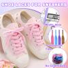 DANHUA Flat Cotton Shoelaces for Sneakers: 2 Pair 63Inch White Solid Athletic Shoe Laces view 2