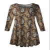 LARACE Plus Size Tops 3/4 Sleeve Shirts for Womens Tunic Floral Loose Blouse Swing Basic Casual Clothes(M A-Khaki29) view 1
