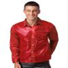 Vxuxlje Men's Shiny Sequin Disco Party Button Dance Shirts Stage Performance Costume Dress Shirts Red Medium view 2