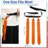 Hungdao 12 Pcs 10/12 Players Flag Football Belts and Flags Adjustable Football Belts for Kids Teens Adults Team Training Sport Event (Blue,Orange) view 2