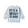 YINGISFITM Toddler Baby Girl Boy Christmas Outfit Crewneck Sweatshirt Long Sleeve Sweater Shirt Pullover Top Fall Clothes (Grey-It's a Beaut Clark,6-12 Months) view 1
