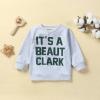 YINGISFITM Toddler Baby Girl Boy Christmas Outfit Crewneck Sweatshirt Long Sleeve Sweater Shirt Pullover Top Fall Clothes (Grey-It's a Beaut Clark,6-12 Months) view 3