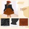 EuquixZeph Toddler Girl Clothes 1T 2T Stylish Baby 12-18 month girls clothes Ruffle Black Long Sleeve Knit Sweater Shirt Brown Mini Plain Skirt Set Fall Winter Outfits 18-24month girls view 4