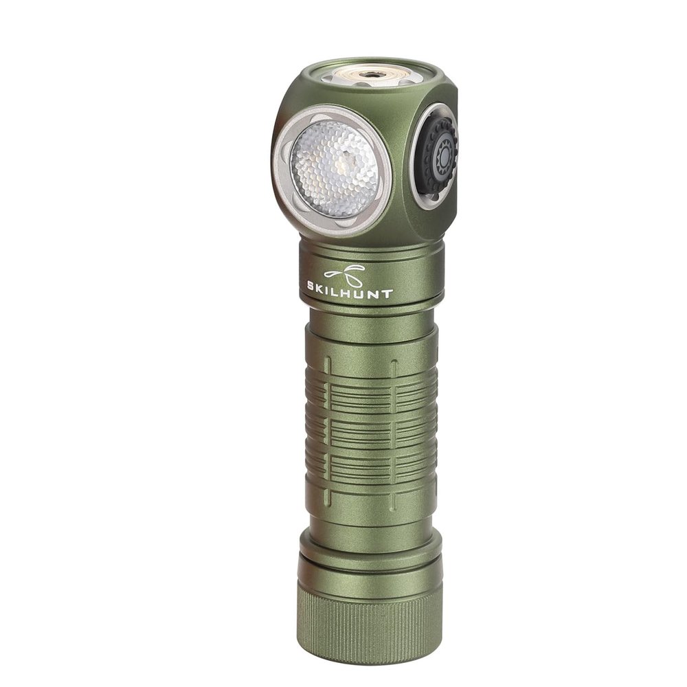 ESKTE H150 Compact USB Magnetic LED Headlamp, Rechargeable EDC Light for Camping, Running, Hiking, Outdoor (Green, Cool White led)