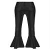 Jhaoyu Kids Girls Shiny Metallic Flared Bell Bottoms Jazz Dance Pants Ruffle Latin Hip Hop Performance Trousers Black 16 Years view 1