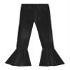 Jhaoyu Kids Girls Shiny Metallic Flared Bell Bottoms Jazz Dance Pants Ruffle Latin Hip Hop Performance Trousers Black 16 Years view 3