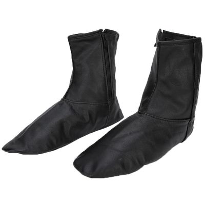 1Pair Muslim Leather Socks, Unisex Socks Zips Stockings, Islamic Thermal Prayer Winter Socks with Fleece Lined Sizes 35 to 45 (35-black)