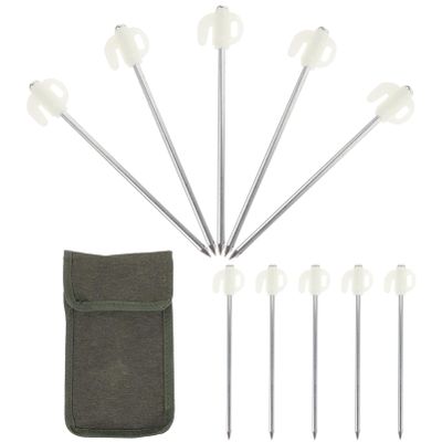 11pcs Stainless Steel Tent Stakes Set Heavy Duty Ground Stakes for Canopy Tent Camping with Bag