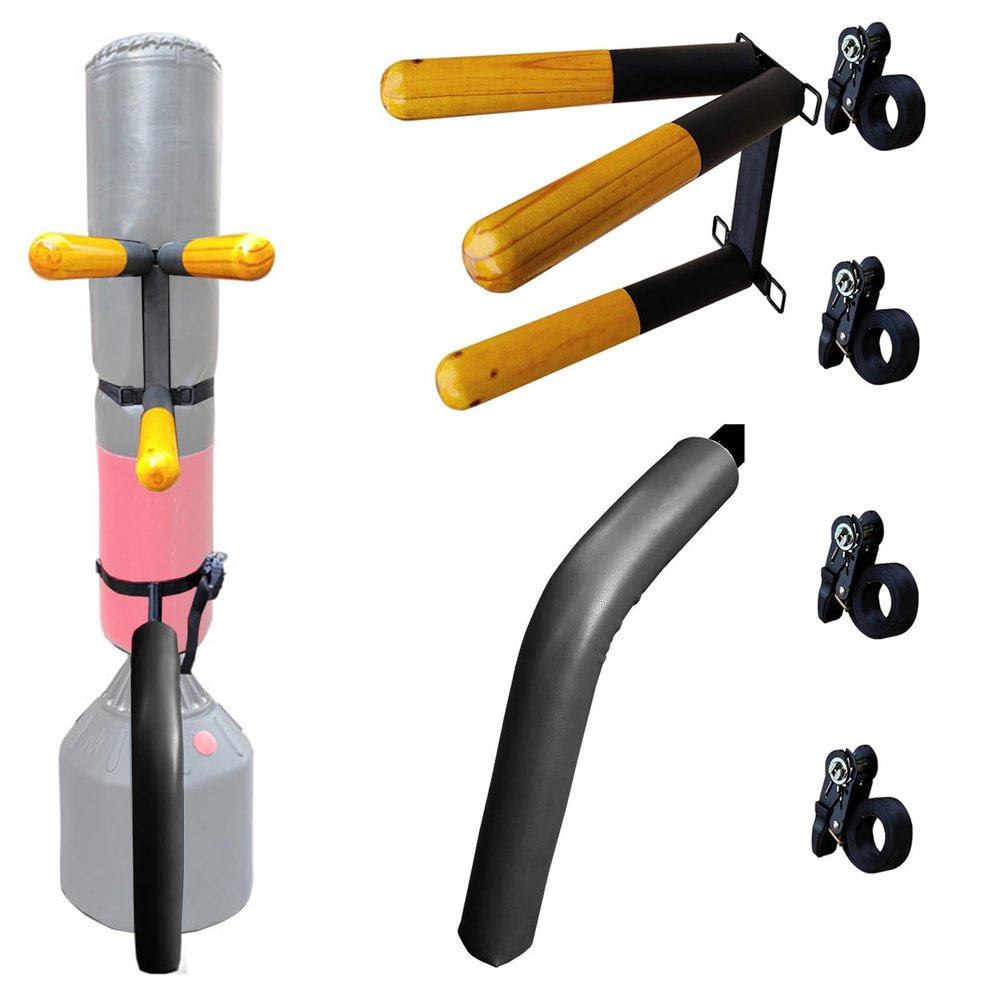 YANBI Wing Chun Wooden Dummy Free Standing, Adjustable Kung Fu Wing Chun Training Device, Portable Spring Dummy for Indoor Soft Object/Sandbag